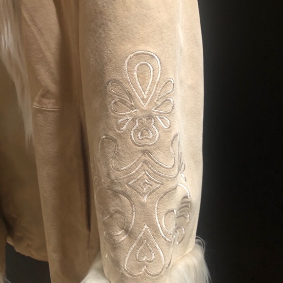 Mixit Faux Fur Suede Coat Petite Extra Large - Picture 3 of 6